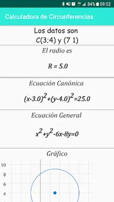 Ecuaciones de Circunferencias android App screenshot 0