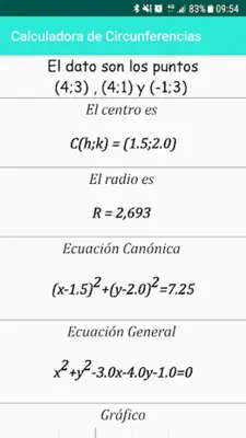 Ecuaciones de Circunferencias android App screenshot 2