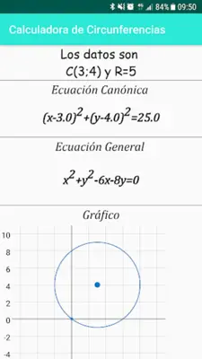 Ecuaciones de Circunferencias android App screenshot 5